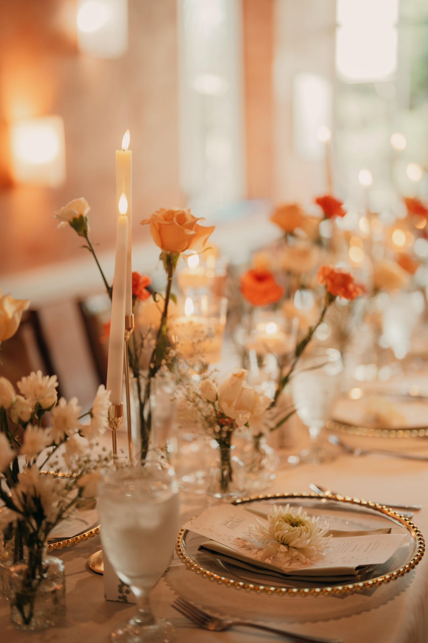 Candlelit luxury reception setup